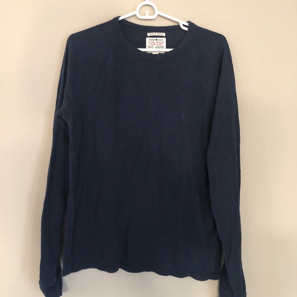 Lucky Brand Navy Waffle Knit long sleeve